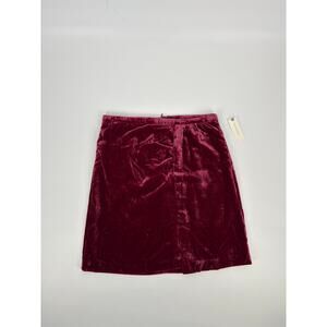 Anthropologie Red Velvet Skirt (B23)